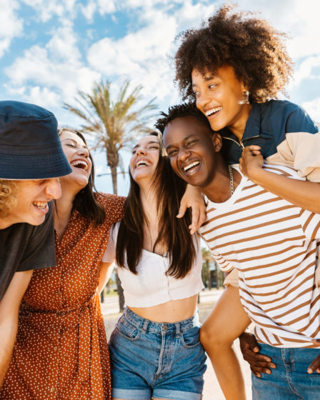 Group of happy young friends enjoying life and lifestyle together.